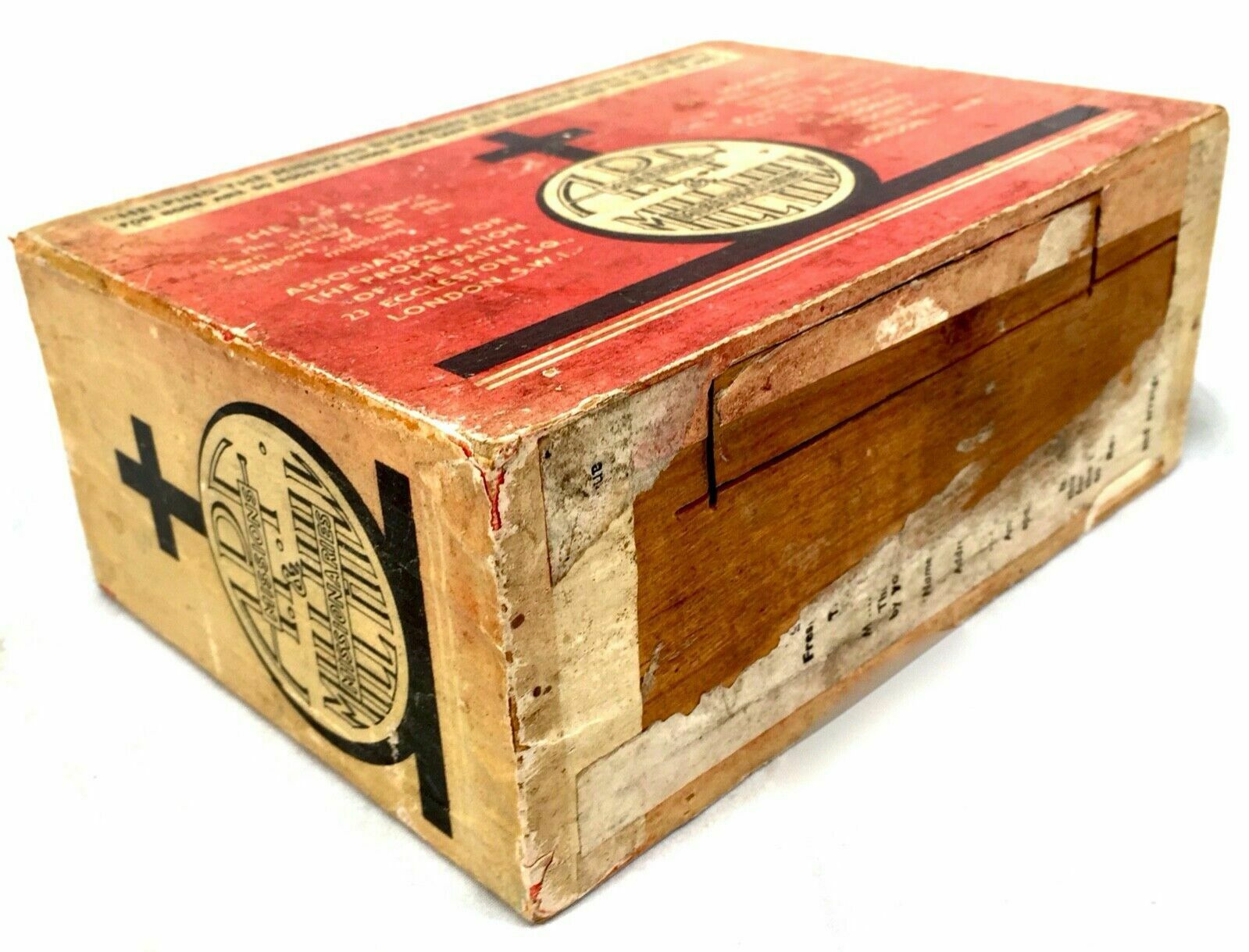 Antique Wooden Apf Church Missionary Society Box / Collection / Offering C.1900 photo Home Decor
