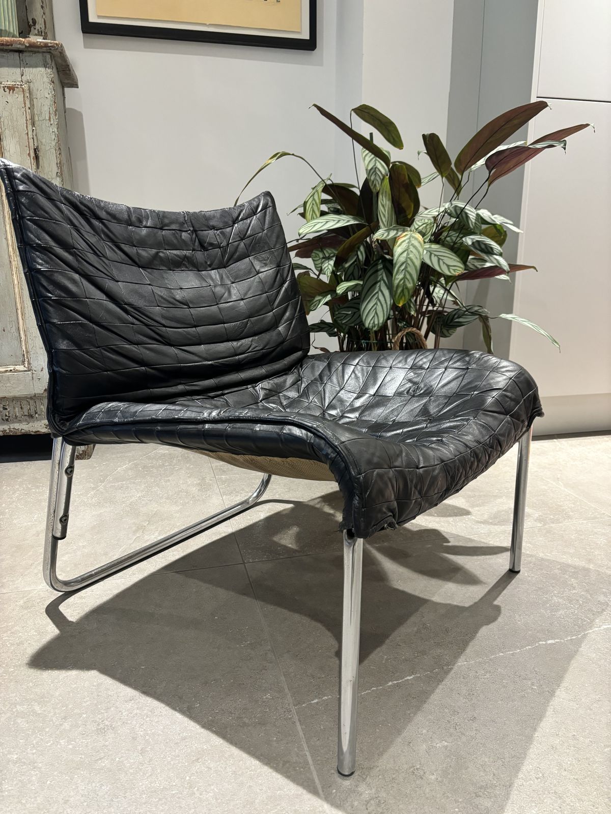 Scandinavian Mid Century Chair . Chrome And Leather Excellent Condition