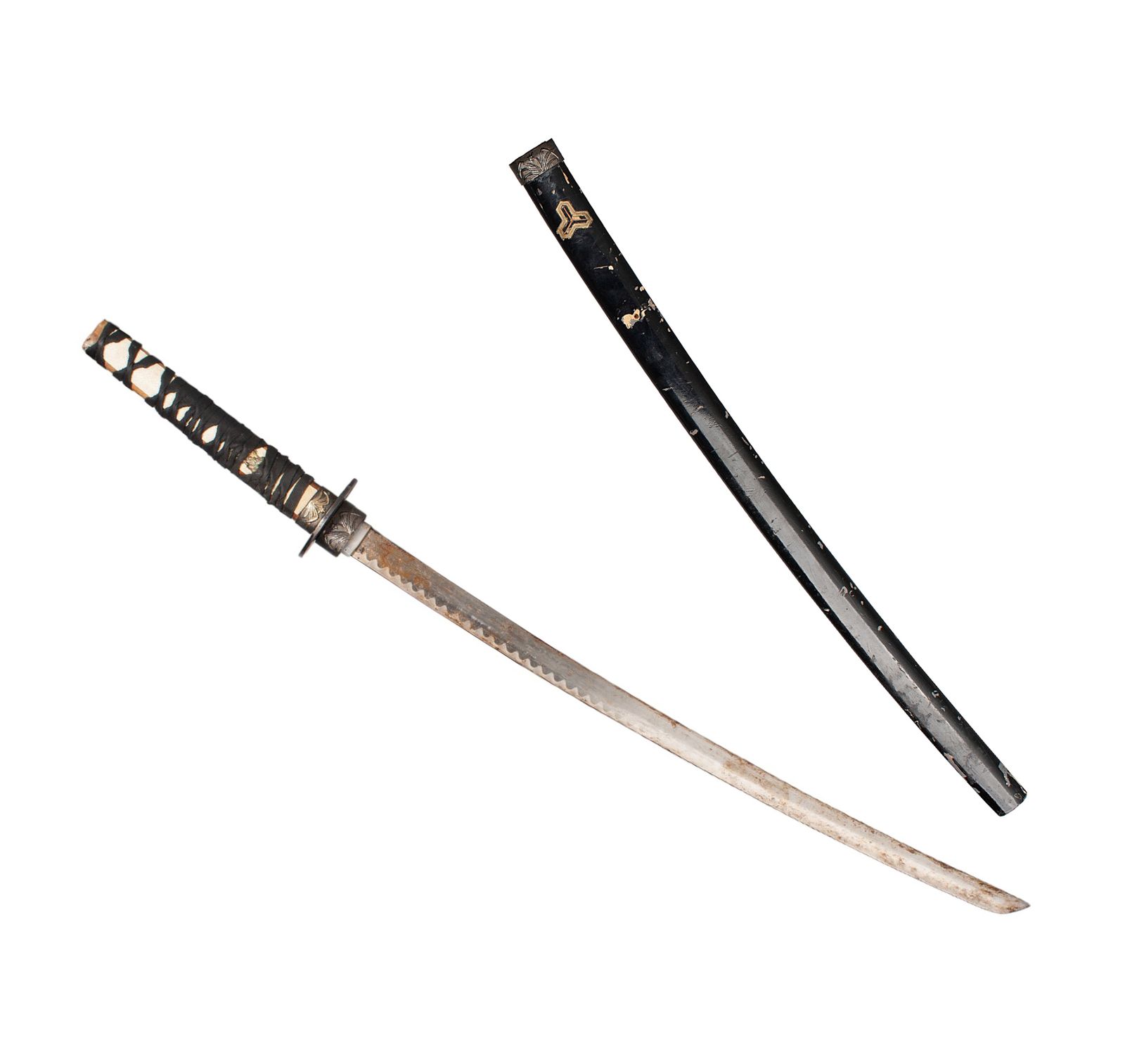 Early 20th Century Recreation Of An Edo /Meiji Period Black Samurai Katana/Long Sword With Scabbard