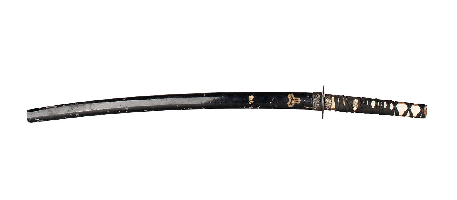 Early 20th Century Recreation Of An Edo /Meiji Period Black Samurai Katana/Long Sword With Scabbard photo furniture