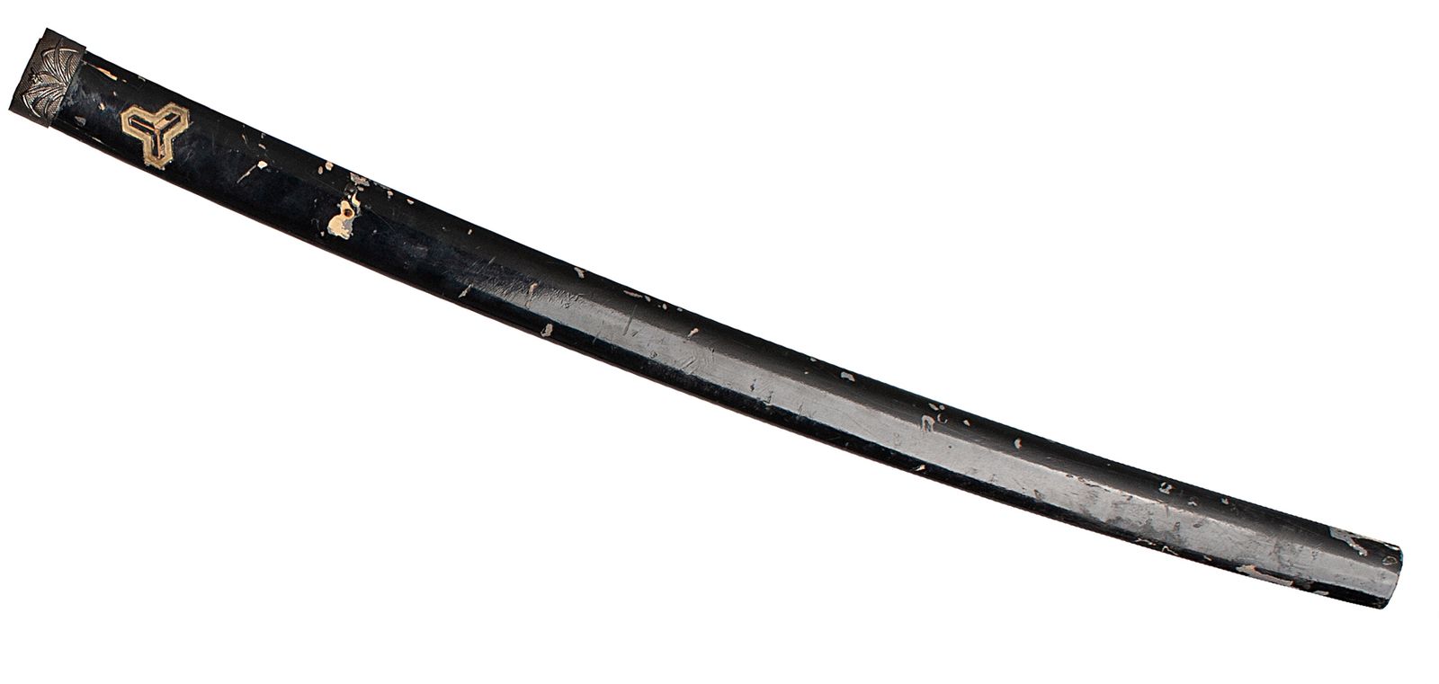Early 20th Century Recreation Of An Edo /Meiji Period Black Samurai Katana/Long Sword With Scabbard photo vinterior
