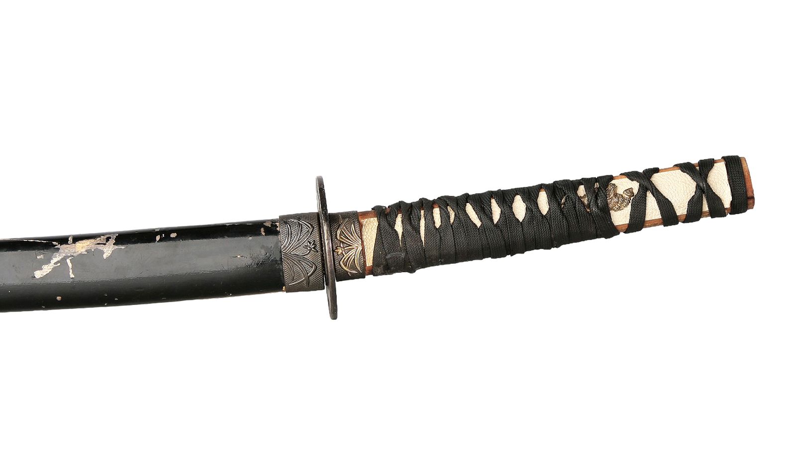 Early 20th Century Recreation Of An Edo /Meiji Period Black Samurai Katana/Long Sword With Scabbard photo buy