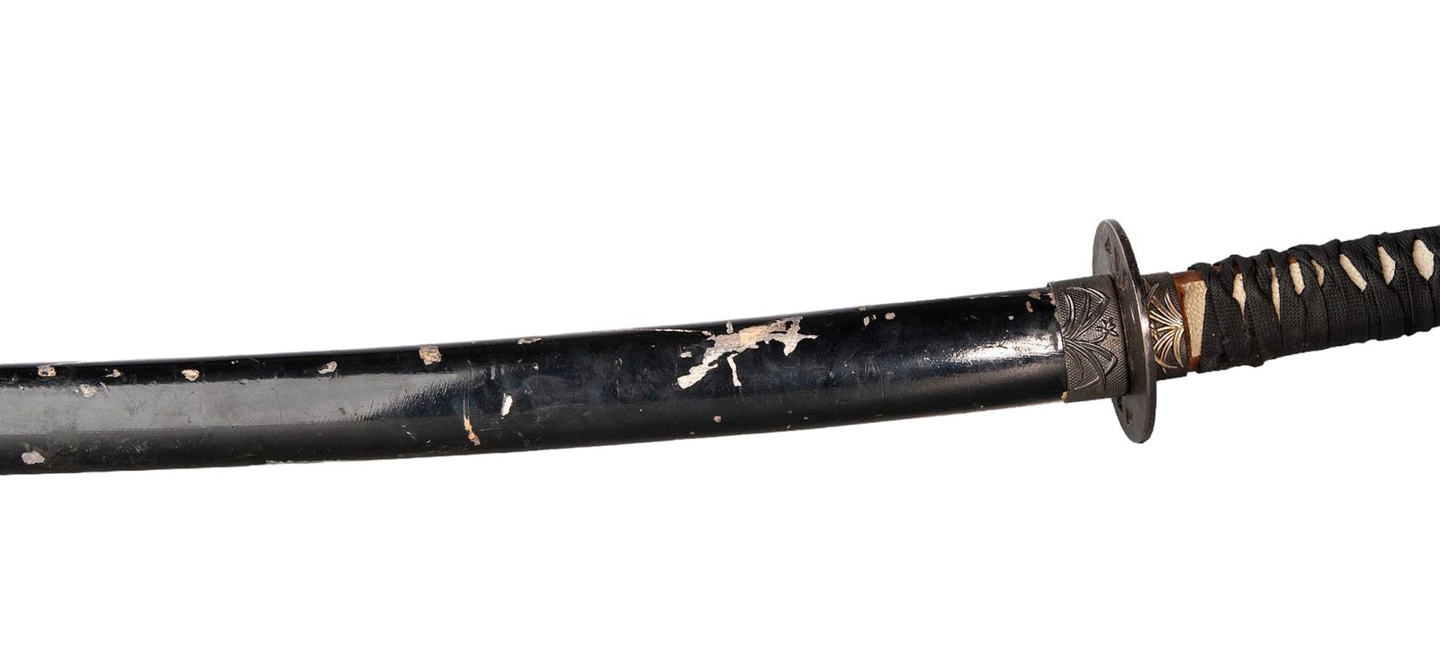 Early 20th Century Recreation Of An Edo /Meiji Period Black Samurai Katana/Long Sword With Scabbard photo vintage