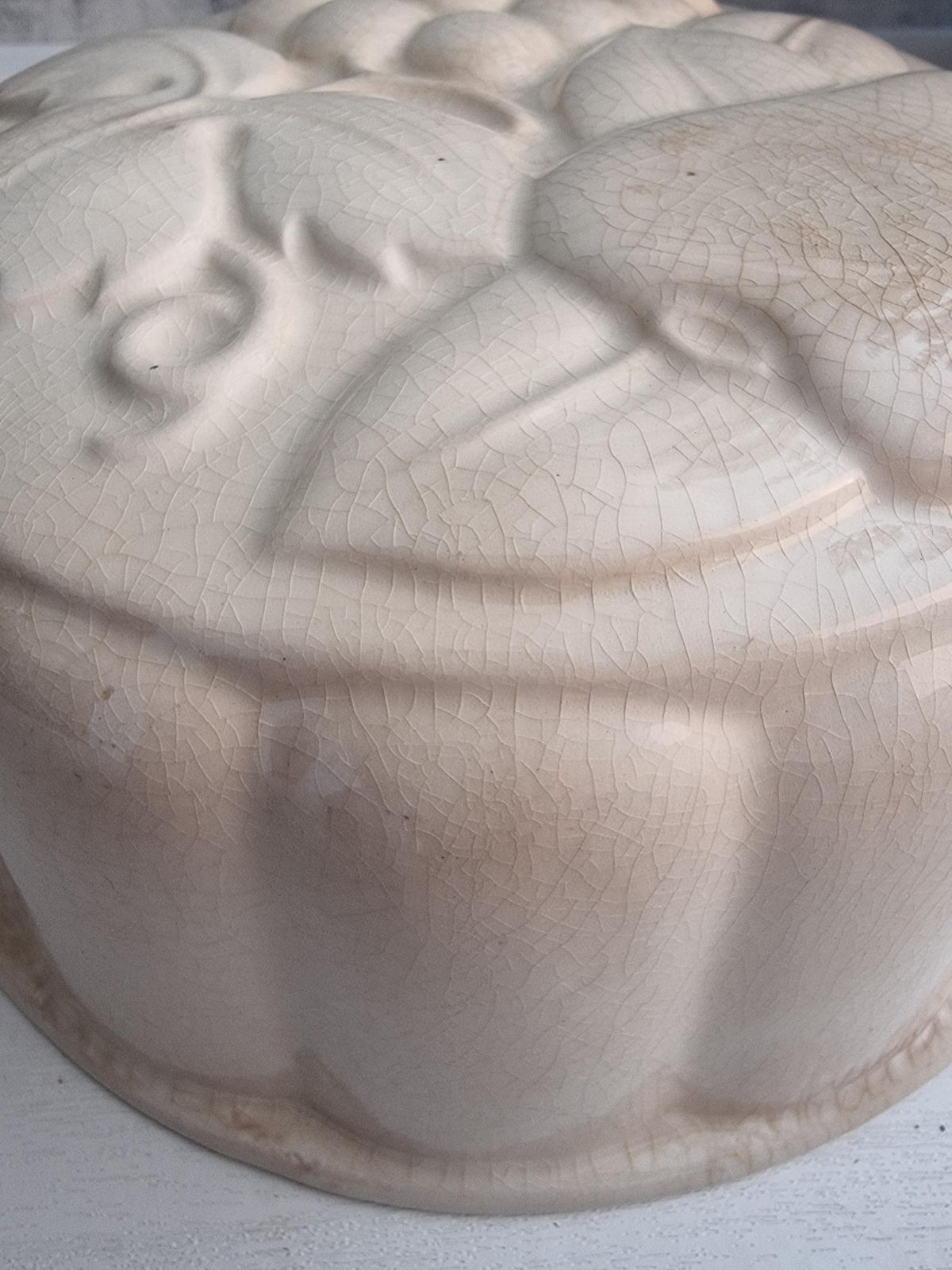 Antique French Cake Mold   Vintage Ceramic Dessert Mold   French Kitchen Decor   Baking Mold photo 90.0