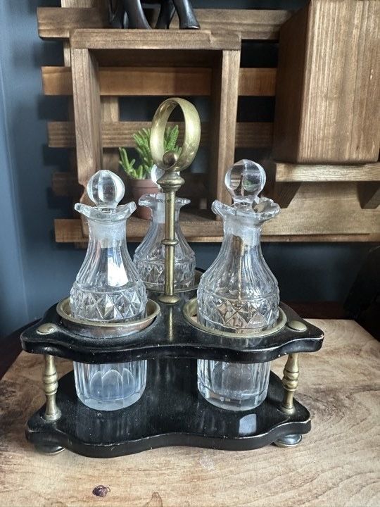 Victorian Elegant 3 Piece Cruet Condiment Set