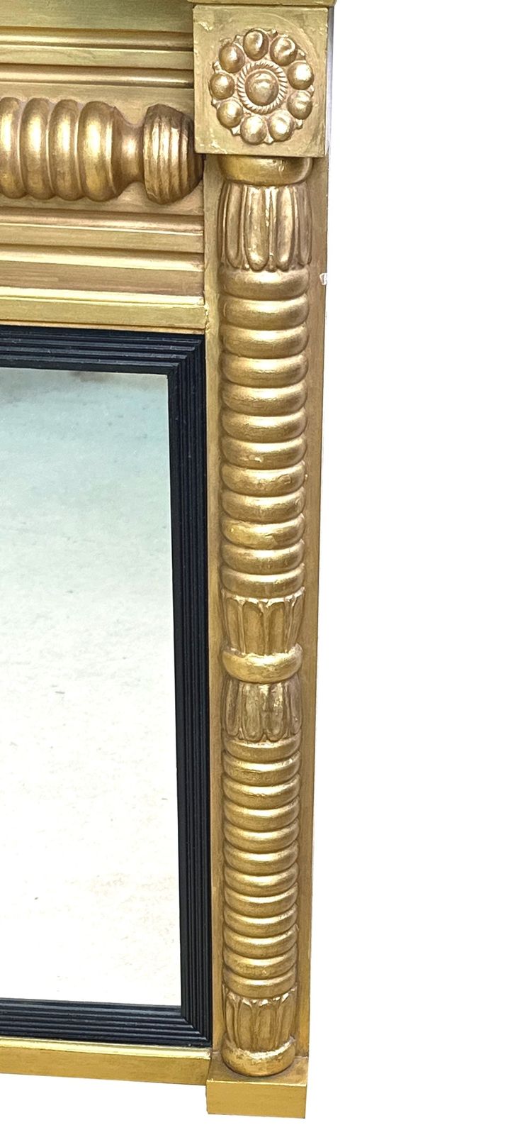 Small 19th Century Gilt Overmantle Mirror (England, Circa 1850) photo vintage