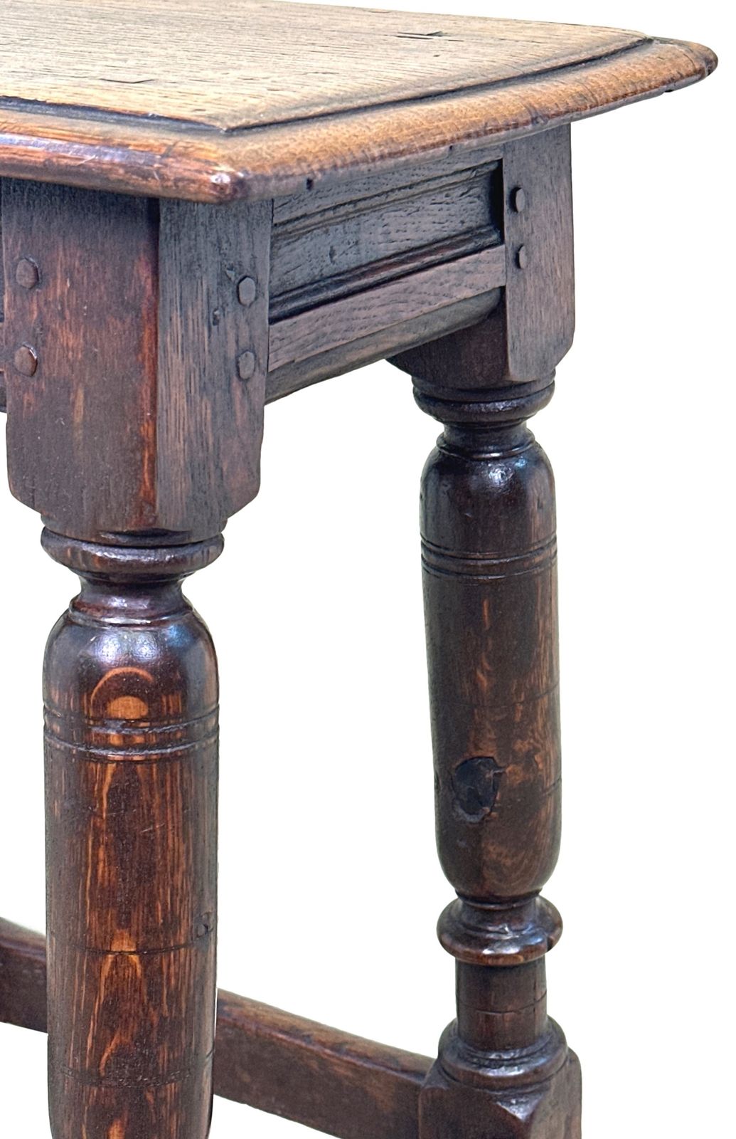 17th Century Rectangular Oak Joint Stool (England, Circa 1660) photo for sale