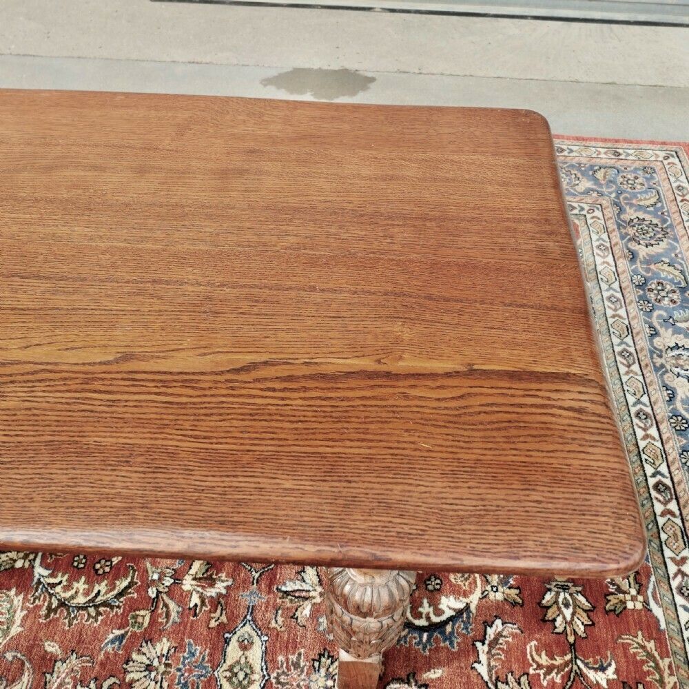 19th Century Farmhouse Gothic Oak Refectory Table photo vintage