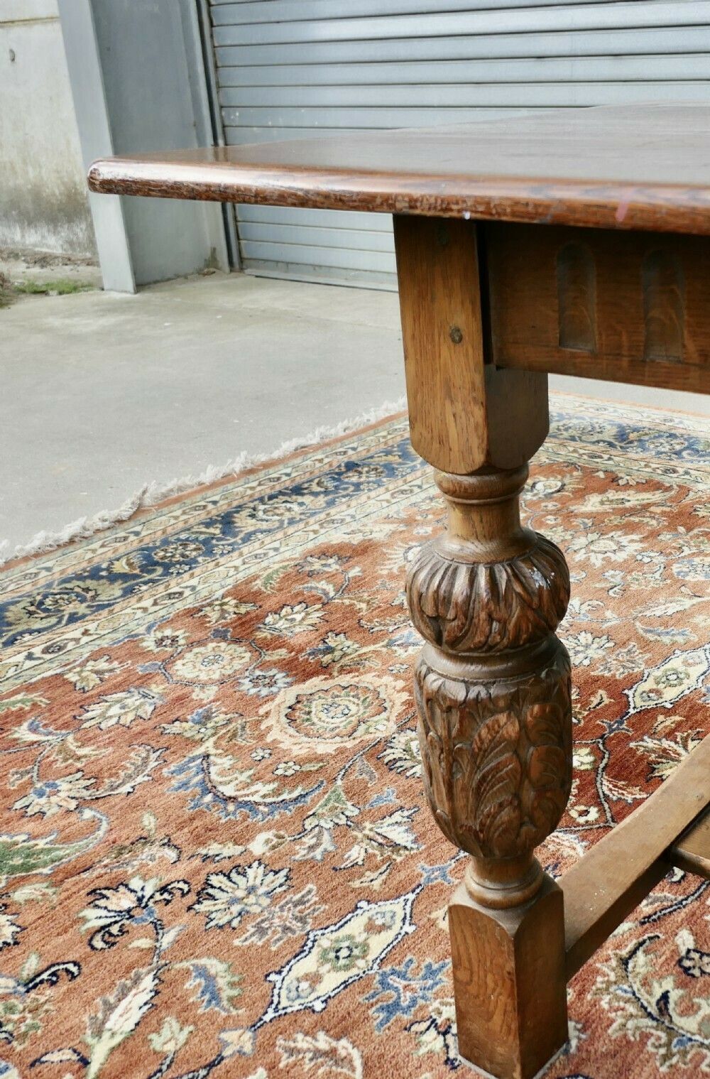 photo furniture 19th Century Farmhouse Gothic Oak Refectory Table