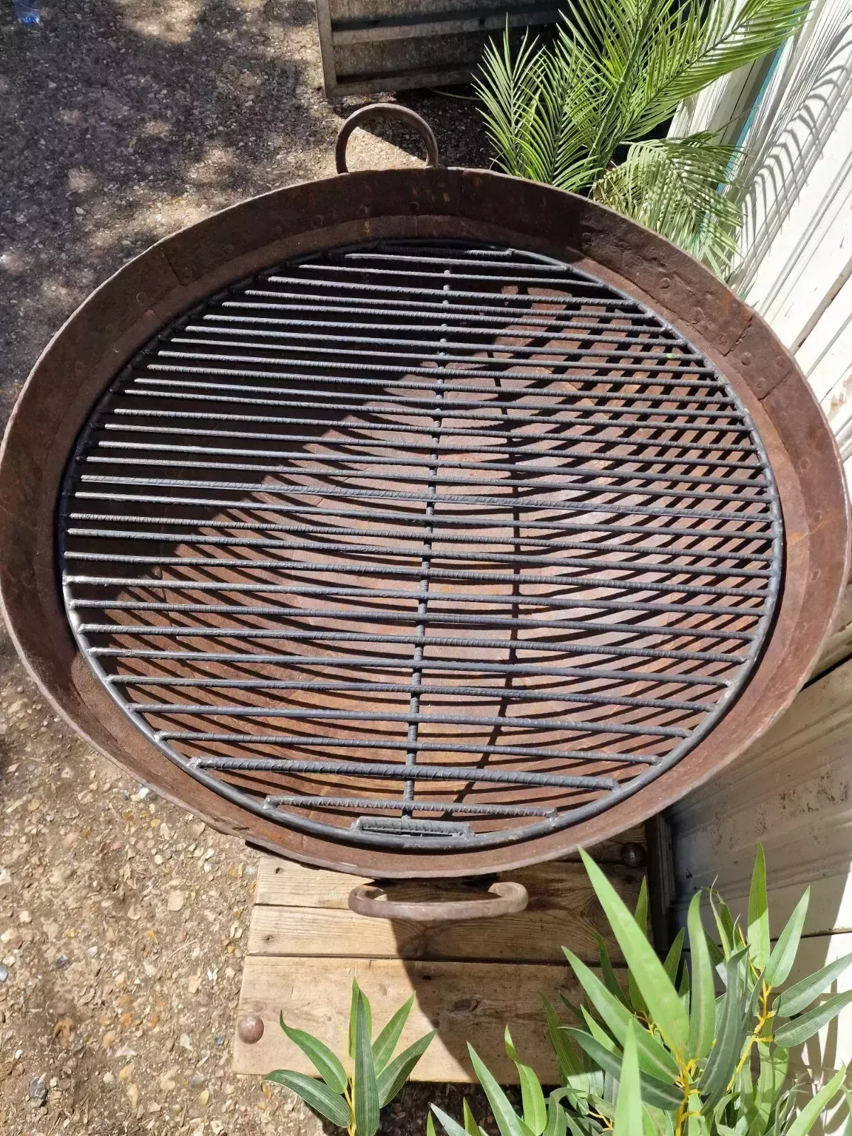 Very Large Antique Original Indian Kadai Fire Pit Bbq Drinks Ice Cooler Planter photo for sale