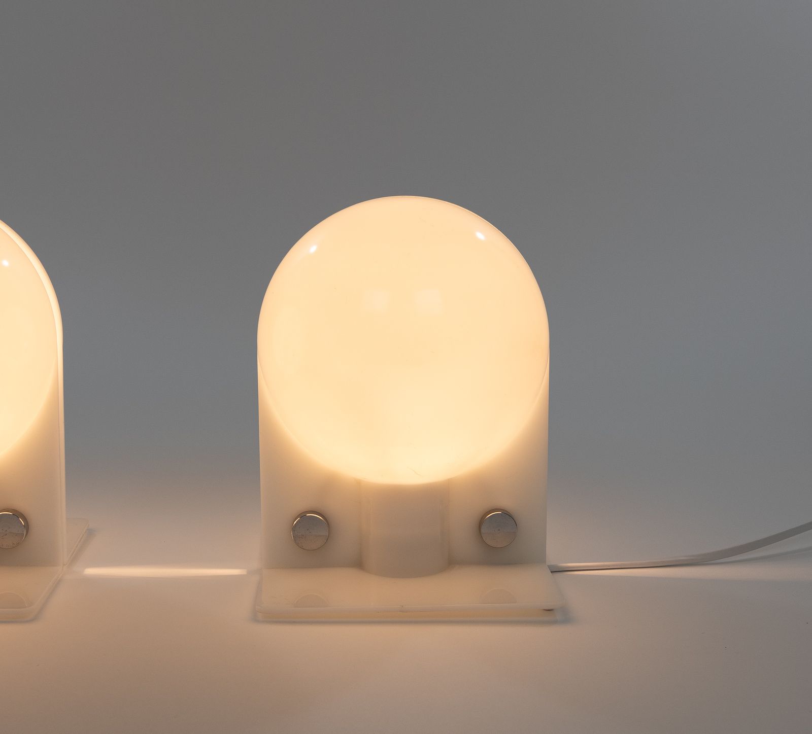 Pair Of Sirio Table Lamps By E. Lampa And S. Brazzoli For Harvey Guzzini, 1970s photo vinterior