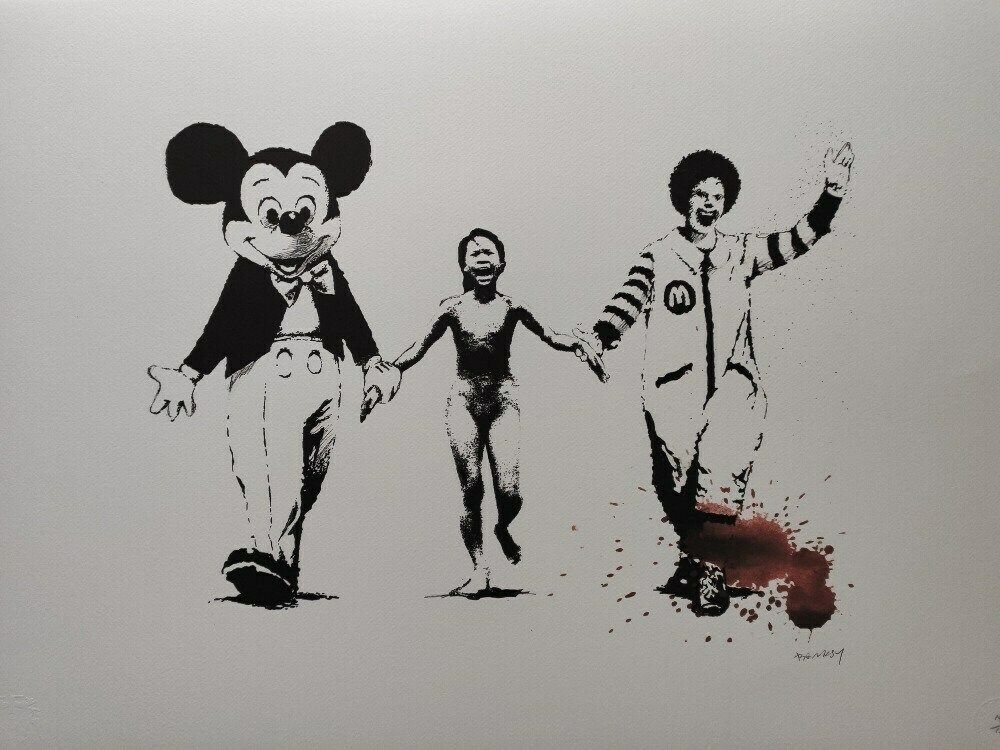 Banksy Signed   American Products: Napalm   Certificate photo furniture
