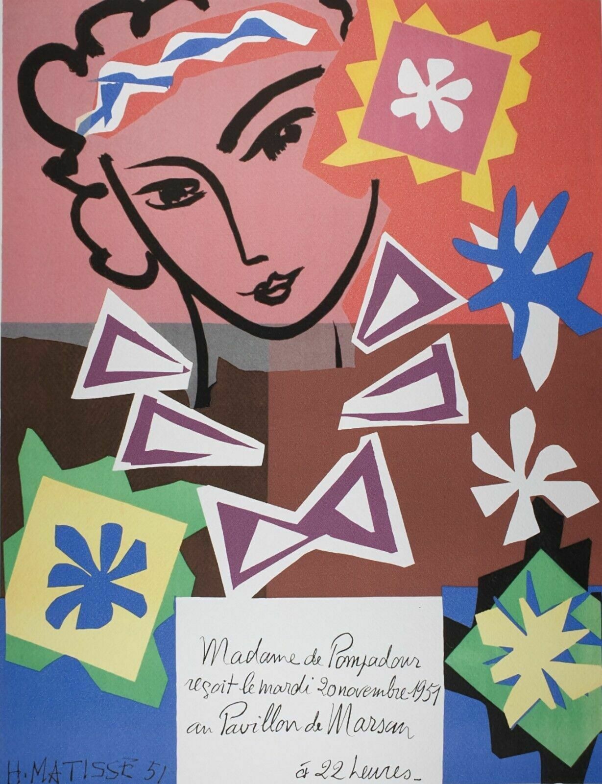 Henri Matisse, Madame De Pompadour, Plate Signed Lithograph