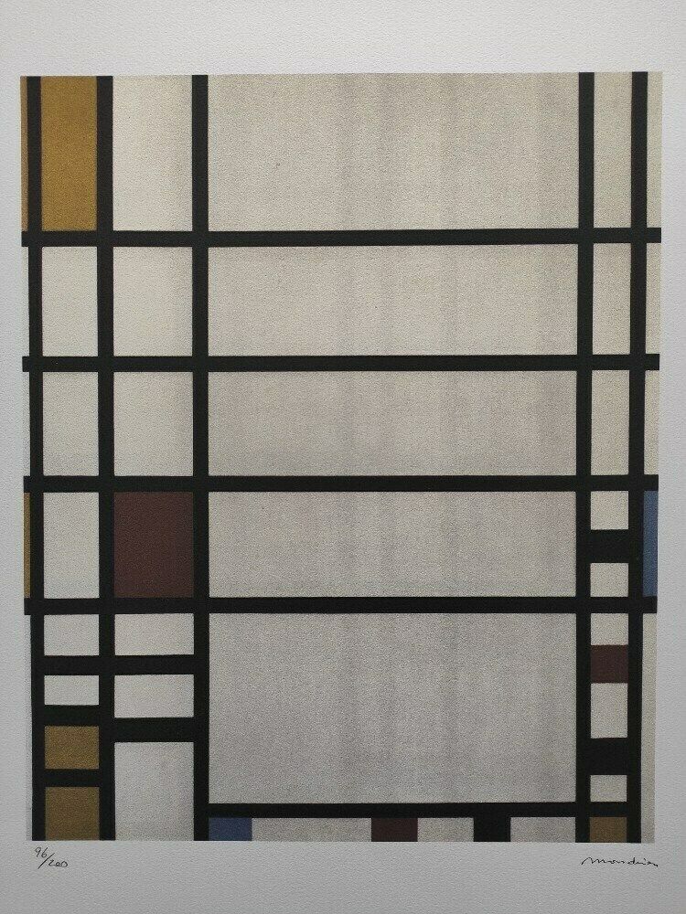Piet Mondrian Signed   Composition   Limited Edition With A Certificate