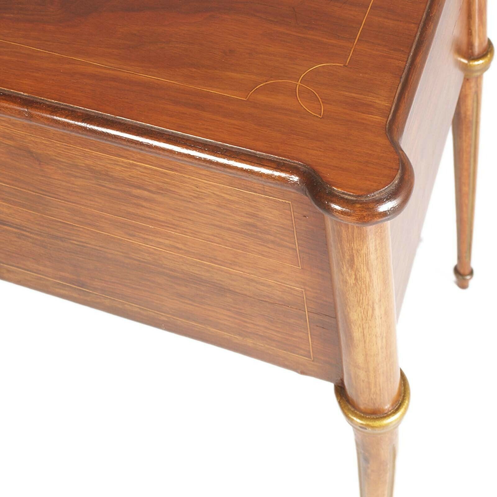 Neoclassical Blond Walnut & Flame Applied Walnut Burl Desk, Late 1800s photo Furniture