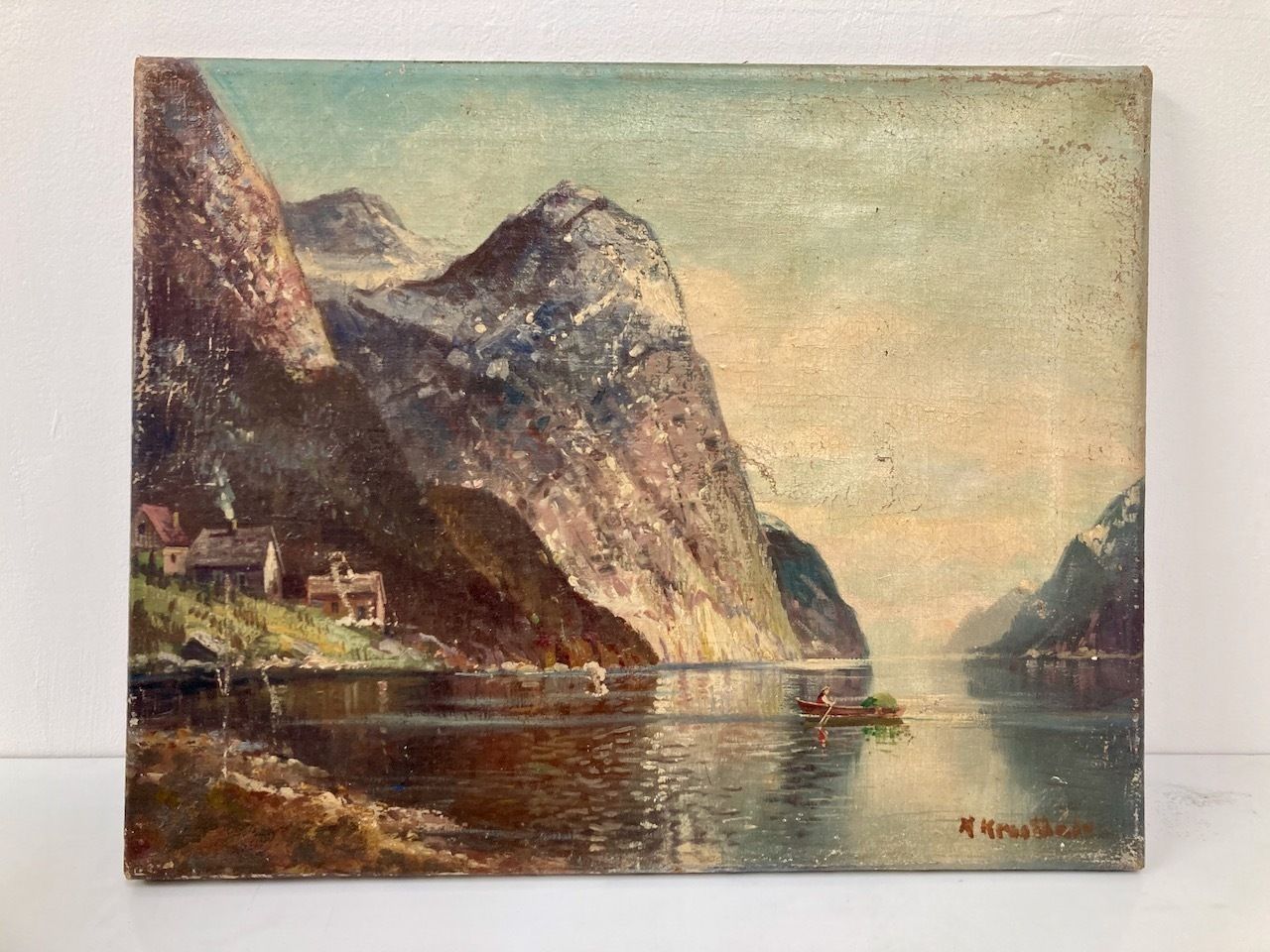 Original German Oil Painting, Early 20th Century photo Art