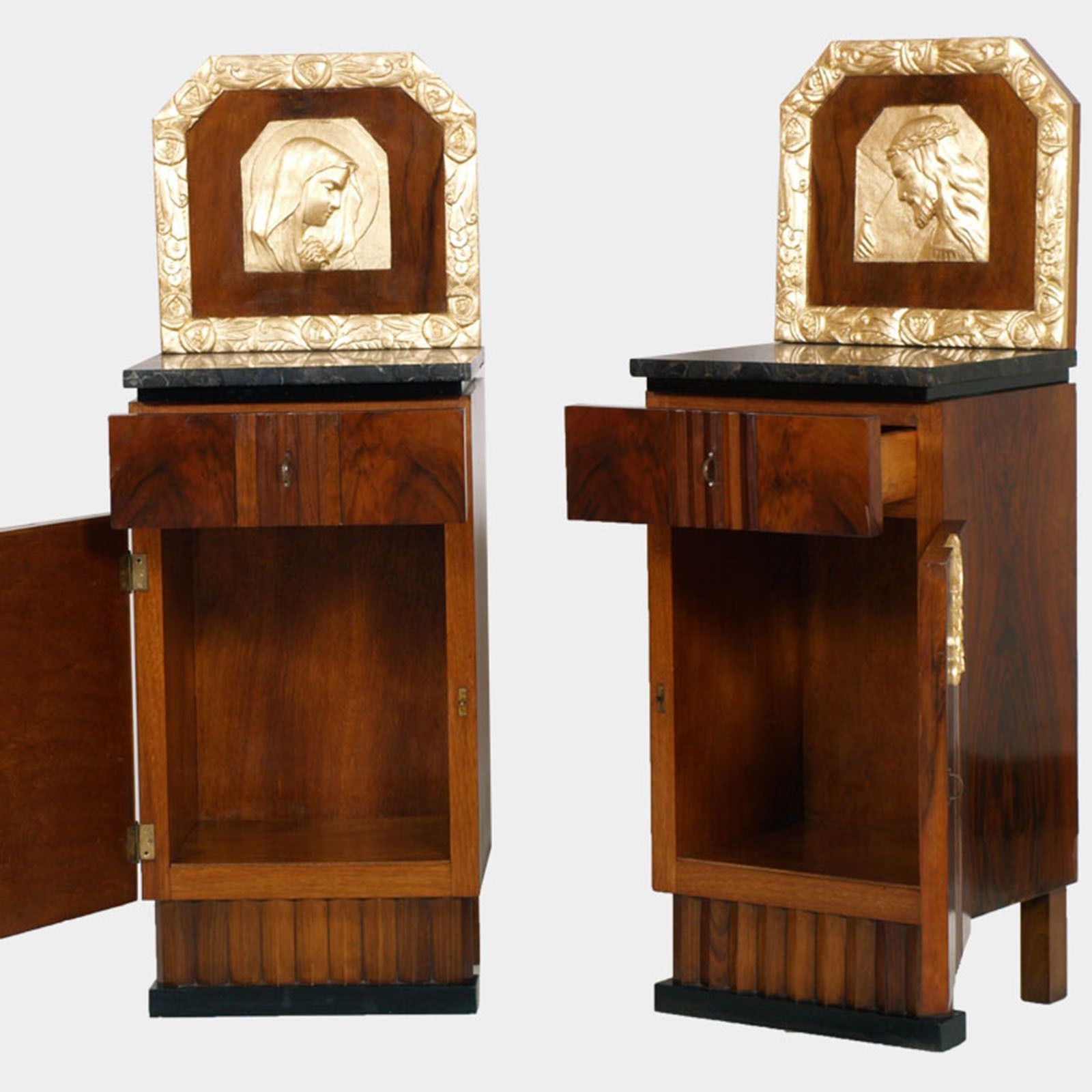 Art Deco Double Bed & Nightstands By Atelier Varedo, Gino Maggioni Attributed. photo buy