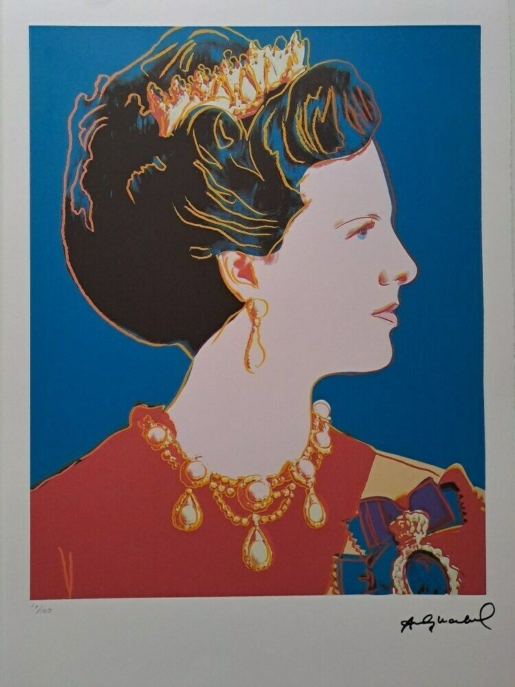 Andy Warhol “Queen Margrethe II Of Denmark” — Fine Pop Art Plate Signed Edition With Castelli Documentation