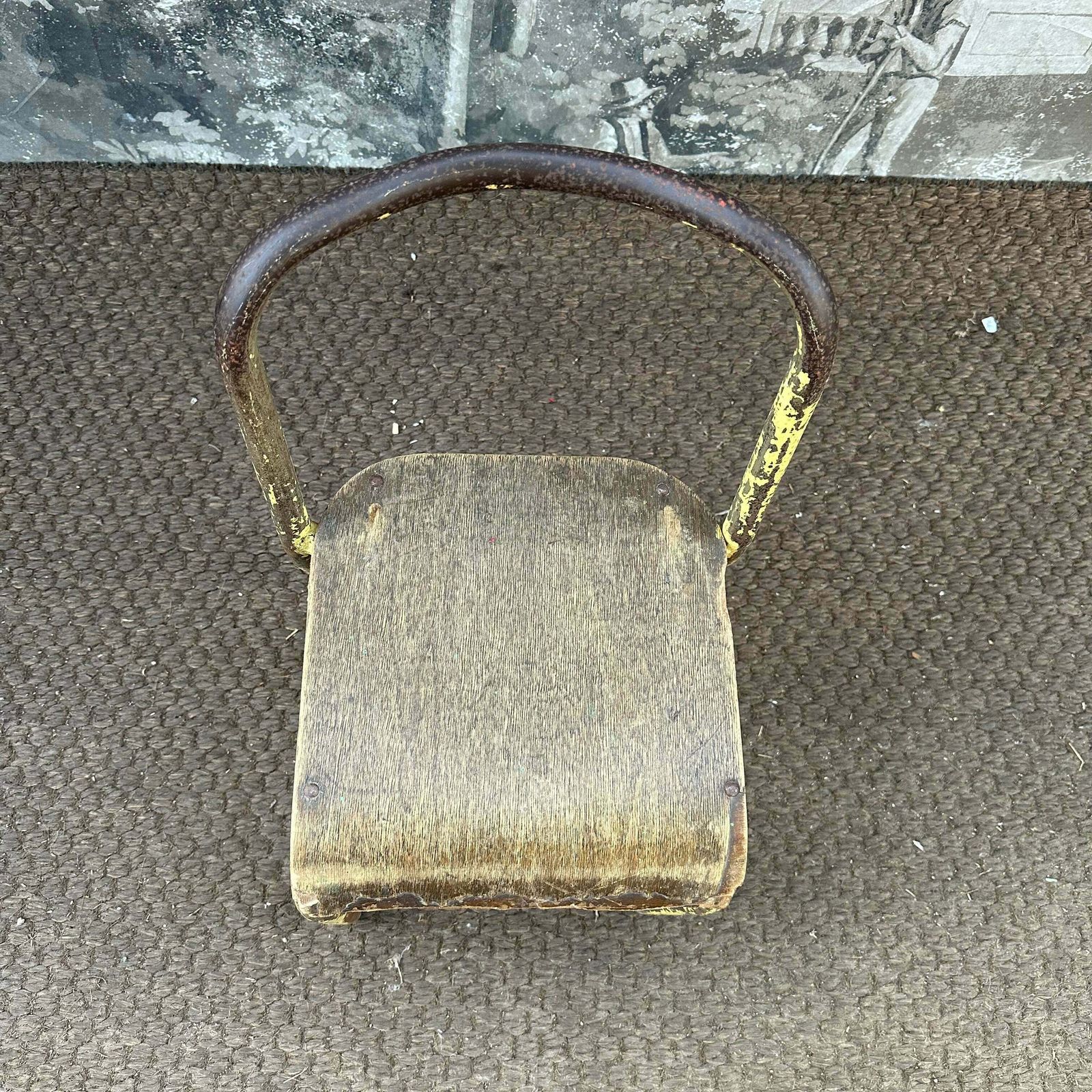 Yellow Chippy Paint | French Vintage Mullca/Mobilor Mid Century Children’s School Chair photo 95.0