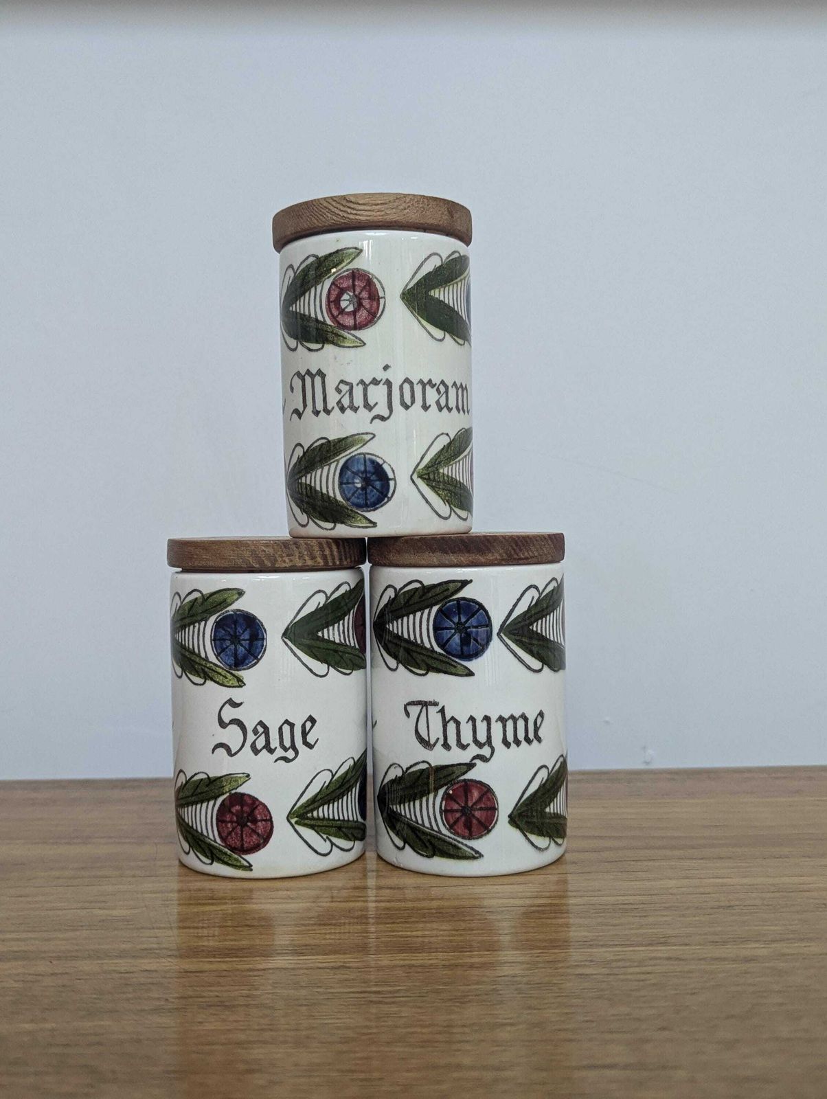 Retro Swedish Set Of 3 1960s Herb Pots Dalom Line By Marianne Westman Rorstrand Of Sweden photo Home Decor