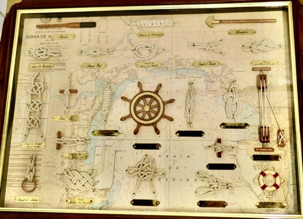 Nautical Theme Shadow Box In The Form Of A Butlers Tray photo vintage