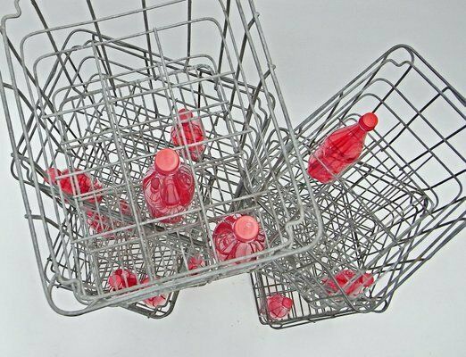 Vintage Bottle Cages, 1960s, Set Of 7 photo for sale