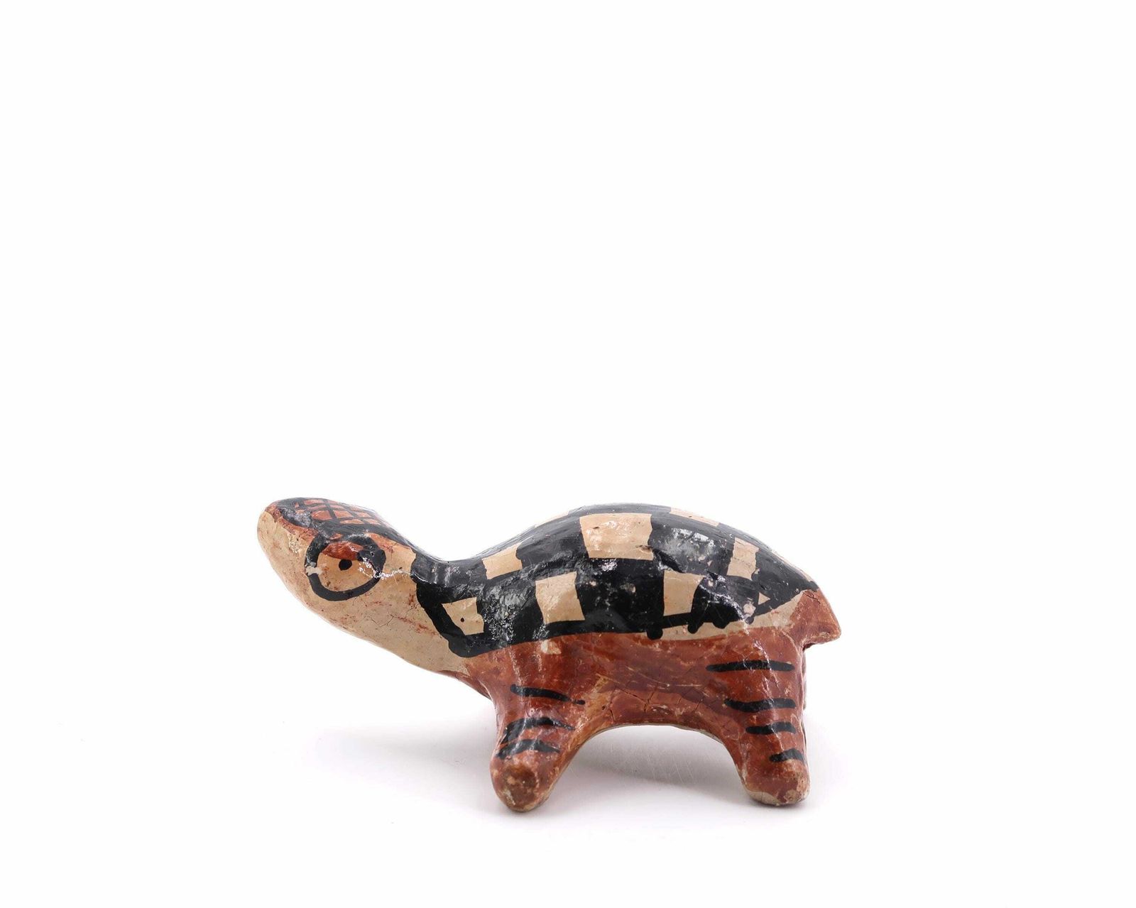 Folk Terracotta Ideqqi Turtle Sculpture, 1970s / Doll, Morocco, Moroccan Figurine, Ceramic photo furniture