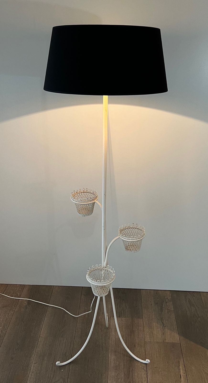 Floor Lamp Plant Holder Cap D'ail Collection By Mathieu Matégot photo for sale