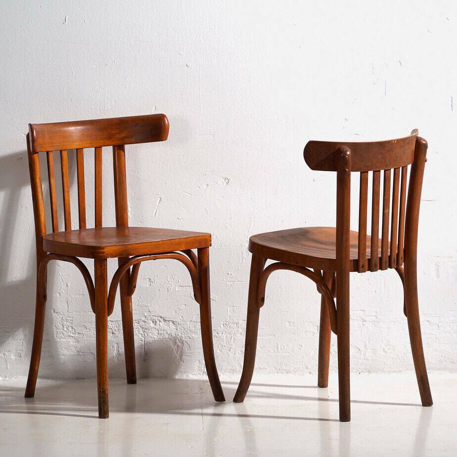 Antique Thonet Bistro Chairs (C.1900). Set Of 2 Pieces #14