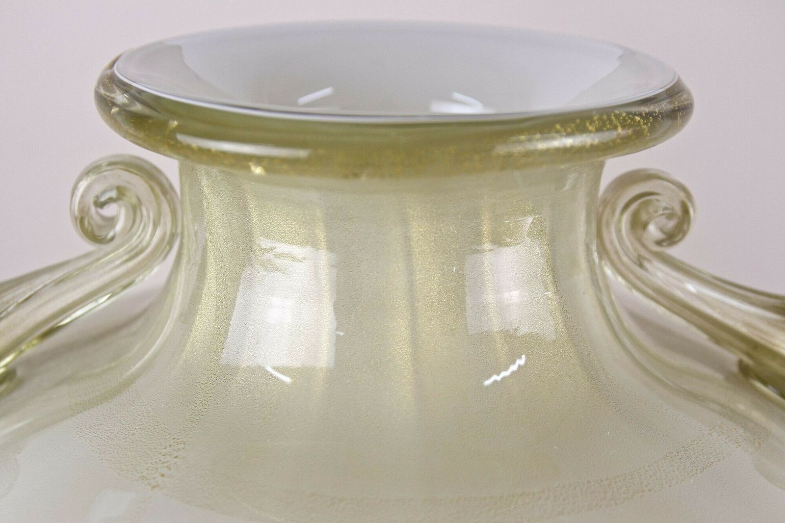 21th Century Golden/ Beige Murano Amphora Vase By Gabbiani Venezia, Italy photo for sale