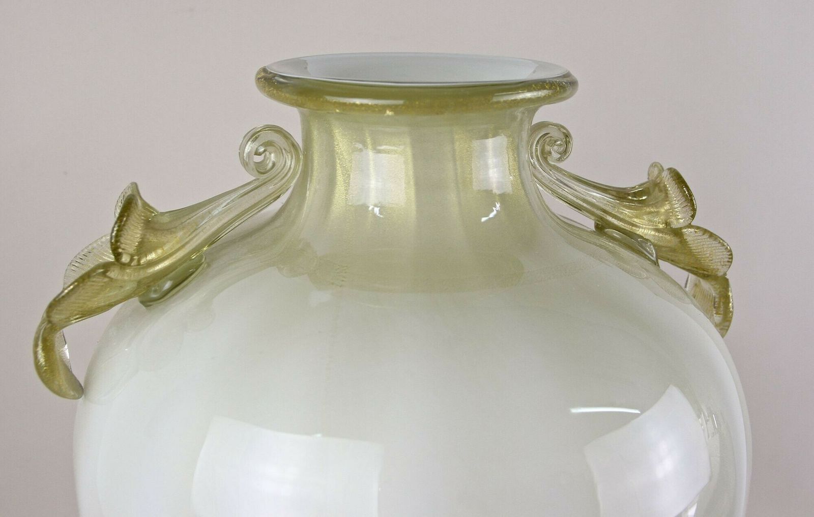 photo buy 21th Century Golden/ Beige Murano Amphora Vase By Gabbiani Venezia, Italy