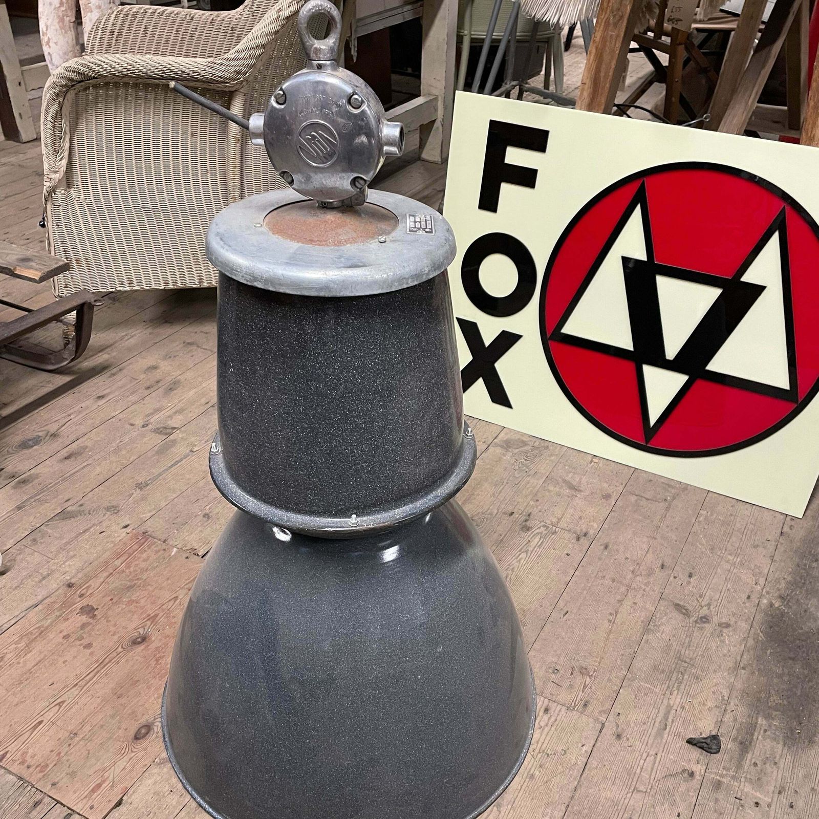Set Of Two Czech Factory Industry Ceiling Light photo 500.0