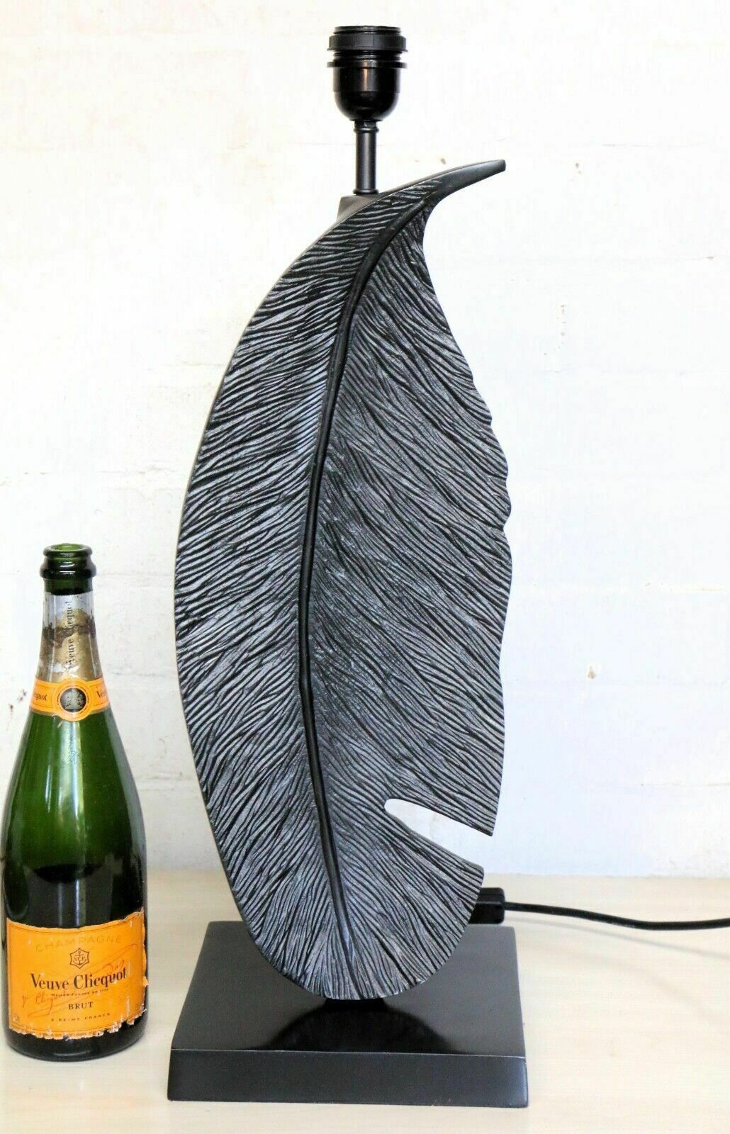photo furniture Table Lamp Heathfield & Co Large Leaf Lamp Dark Grey Anodised 2010 61 Cm Tall