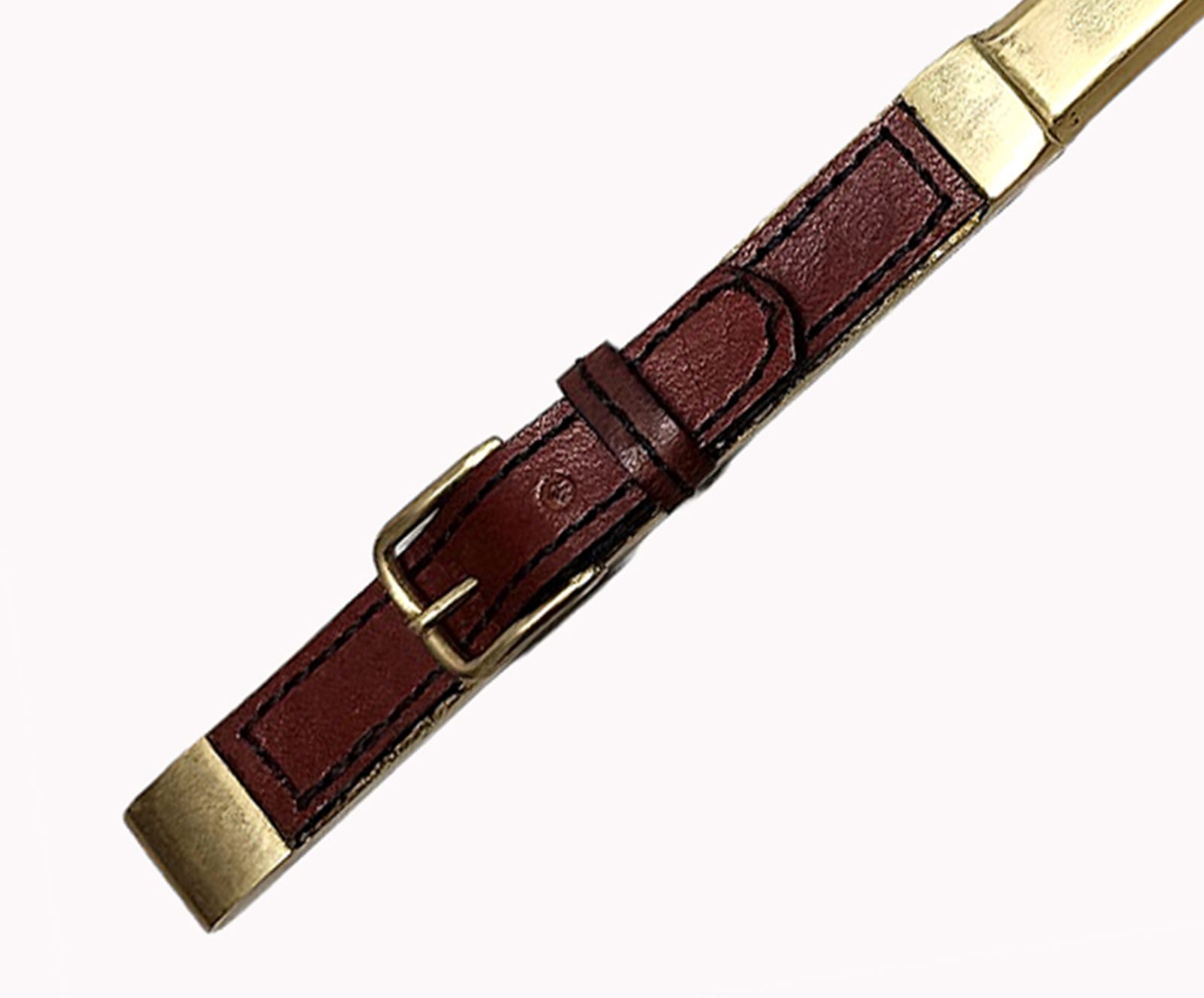 Mid 20h Century Golden Brass And Leather Letter Opener/Knife By The Luxury Design House Hermès Paris, France photo Home Decor