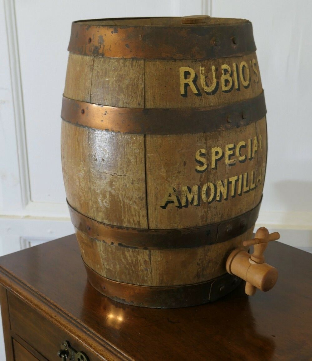Rubio’s Bar Top Oak Special Amontillado Sherry Barrel photo Home Decor