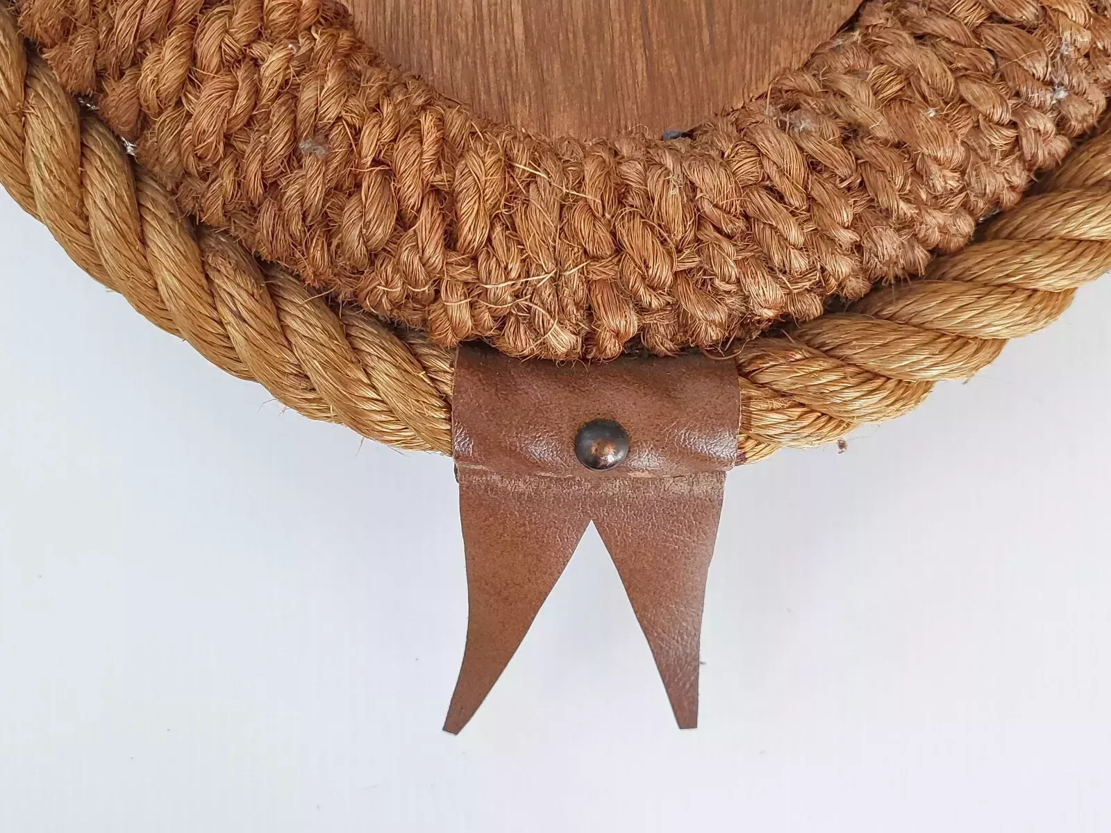 1970 Wall Pendulum Clock In Carrez Rope Dlg Audoux Minet 70s 70s photo for sale
