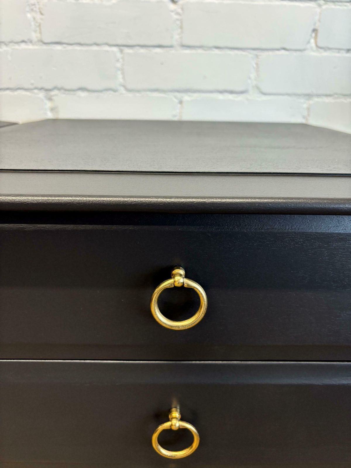 Stag Minstrel 4 Drawer Bedsides Painted Black Brass Ring Handles photo buy