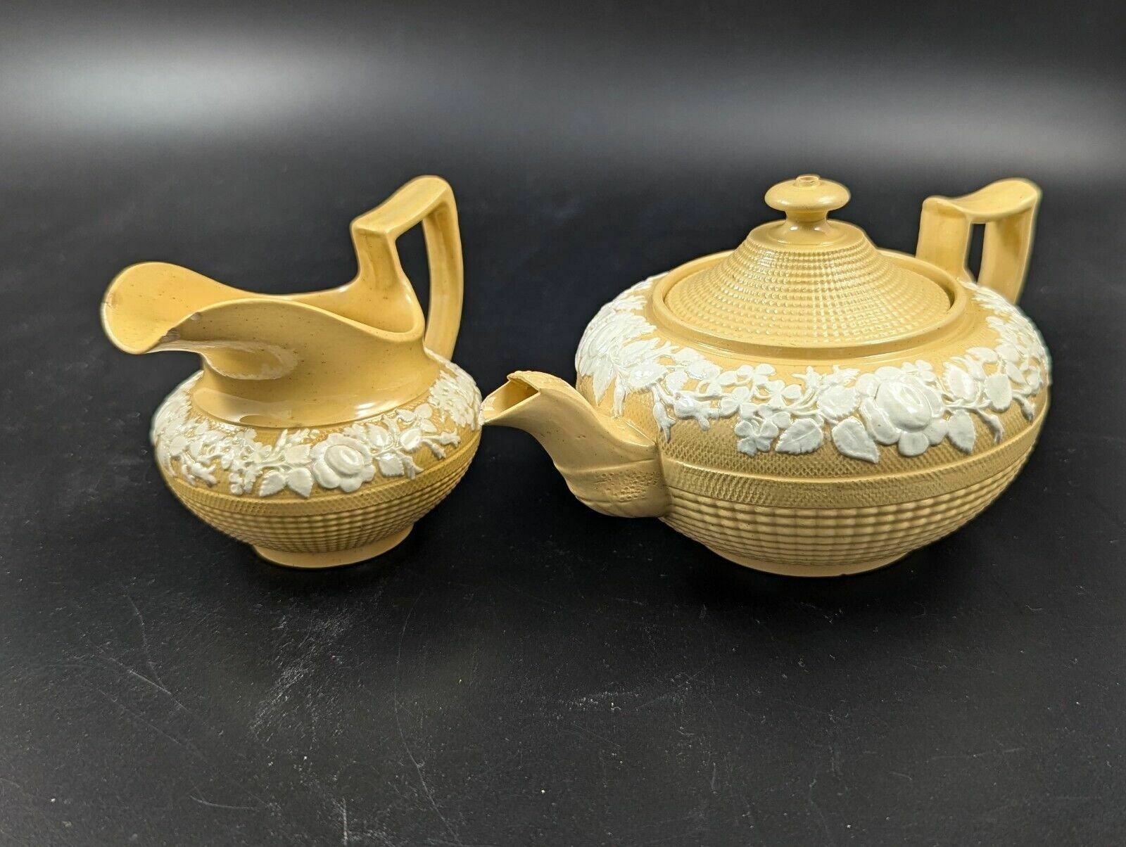 Antique Teapot And Creamer, W. Hackwood Style, Wedgwood, C. 1823 photo buy