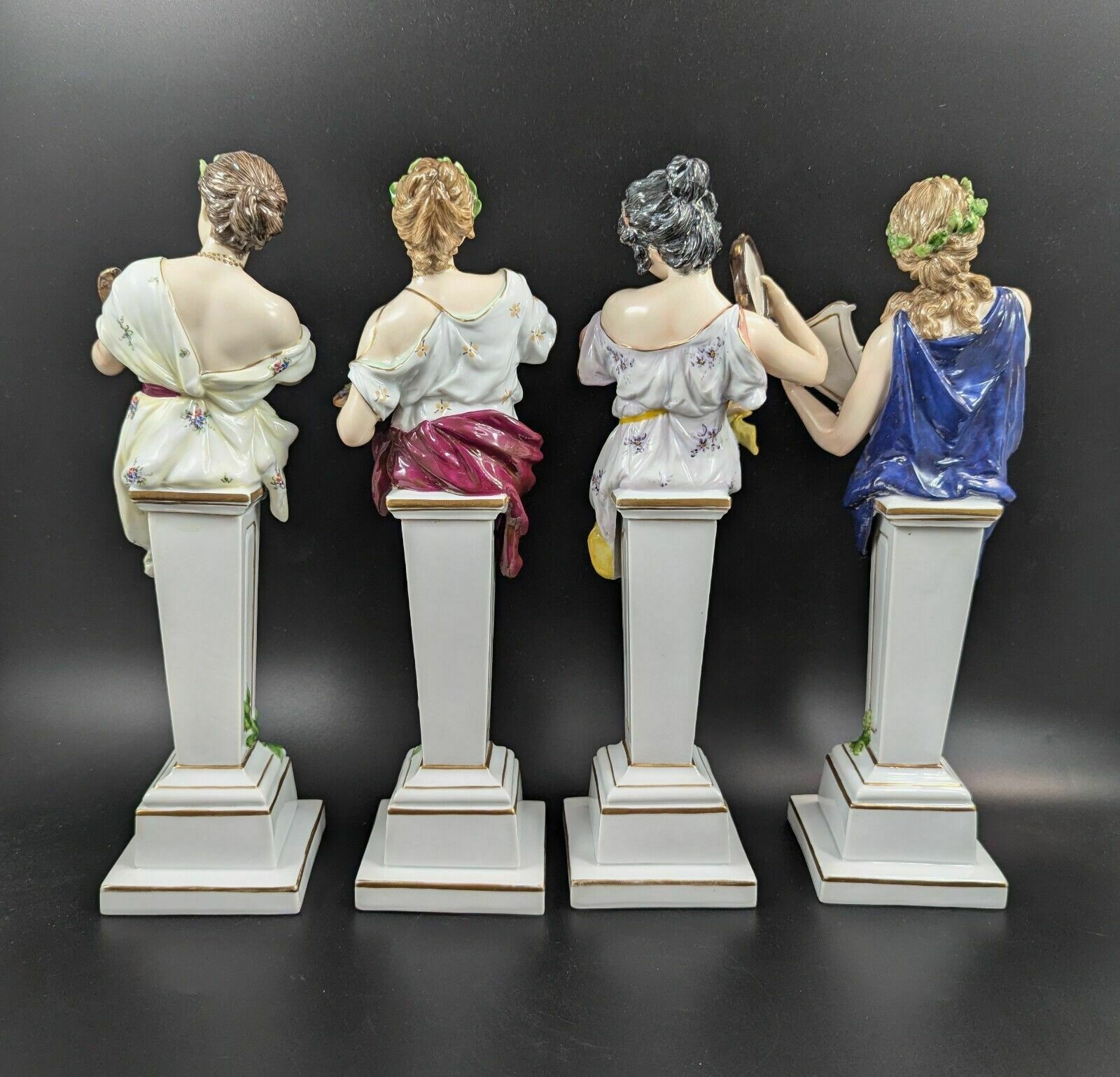 Porcelain Figurines ‘Allegory Of Art’ By Achille Mollica, 19th Century photo for sale