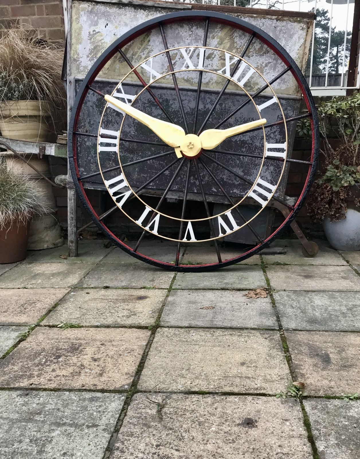 Vintage Folk Art Clock Face, 1980s photo Home Decor