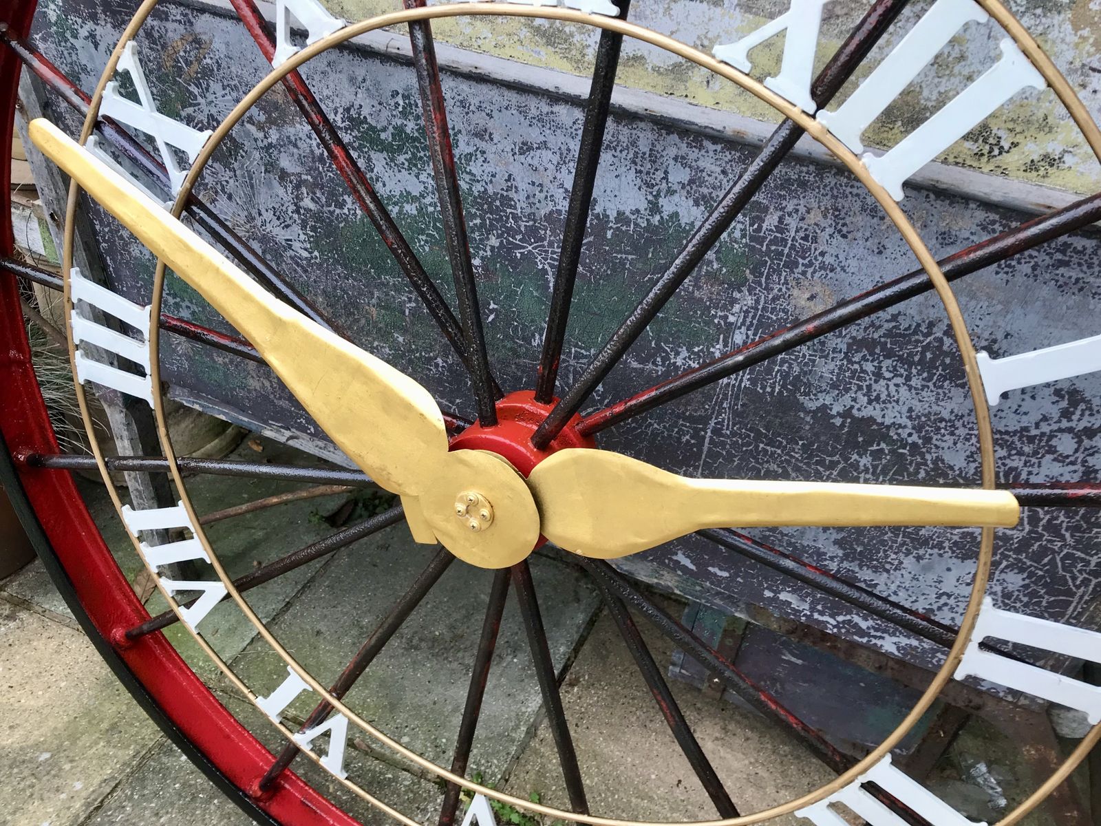 Vintage Folk Art Clock Face, 1980s photo vinterior