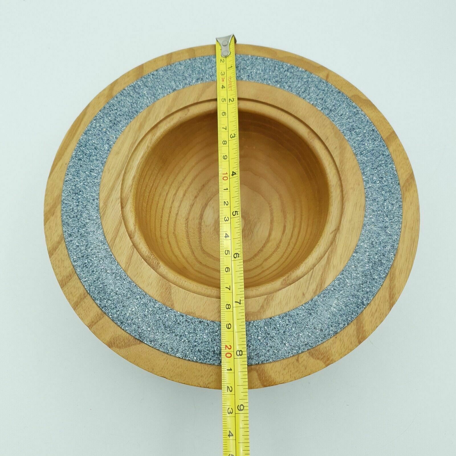 Home Decor Chunky Ash Wood Bowl With Resin Insert Unique Handmade Trinket Bowl 22cm 1.1kg photo