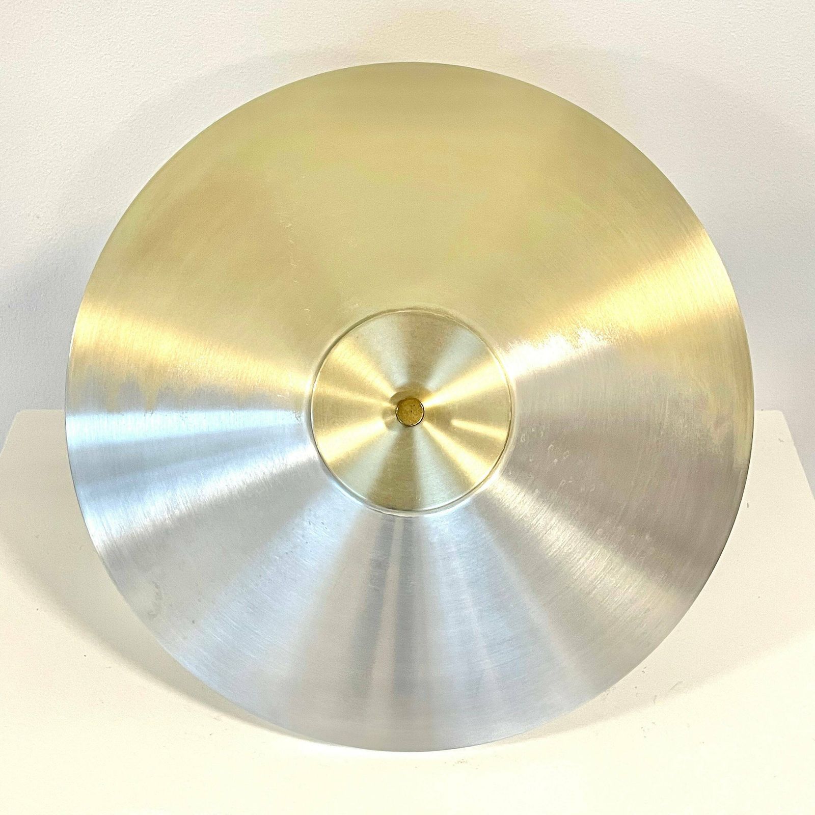 Stylish Vintage Danish Design Mid Century Modern Table Lamp In Gold Coloured Aluminium By Vitrika, Denmark photo buy