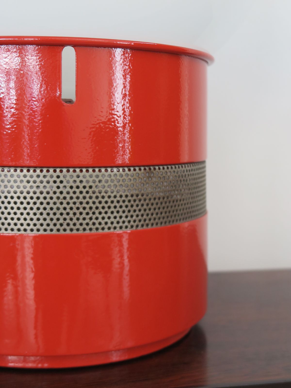 Italian Red Table Lamp "Mezzo Oracolo" Model Design Gae Aulenti For Artemide 1969 photo vintage
