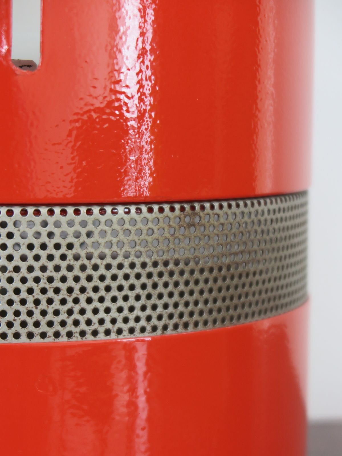 Lighting Italian Red Table Lamp "Mezzo Oracolo" Model Design Gae Aulenti For Artemide 1969 photo