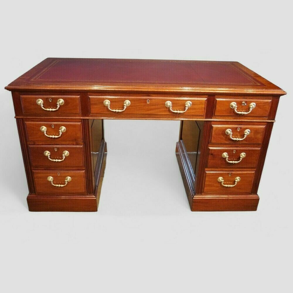 Edwardian Mahogany Pedestal Desk photo furniture
