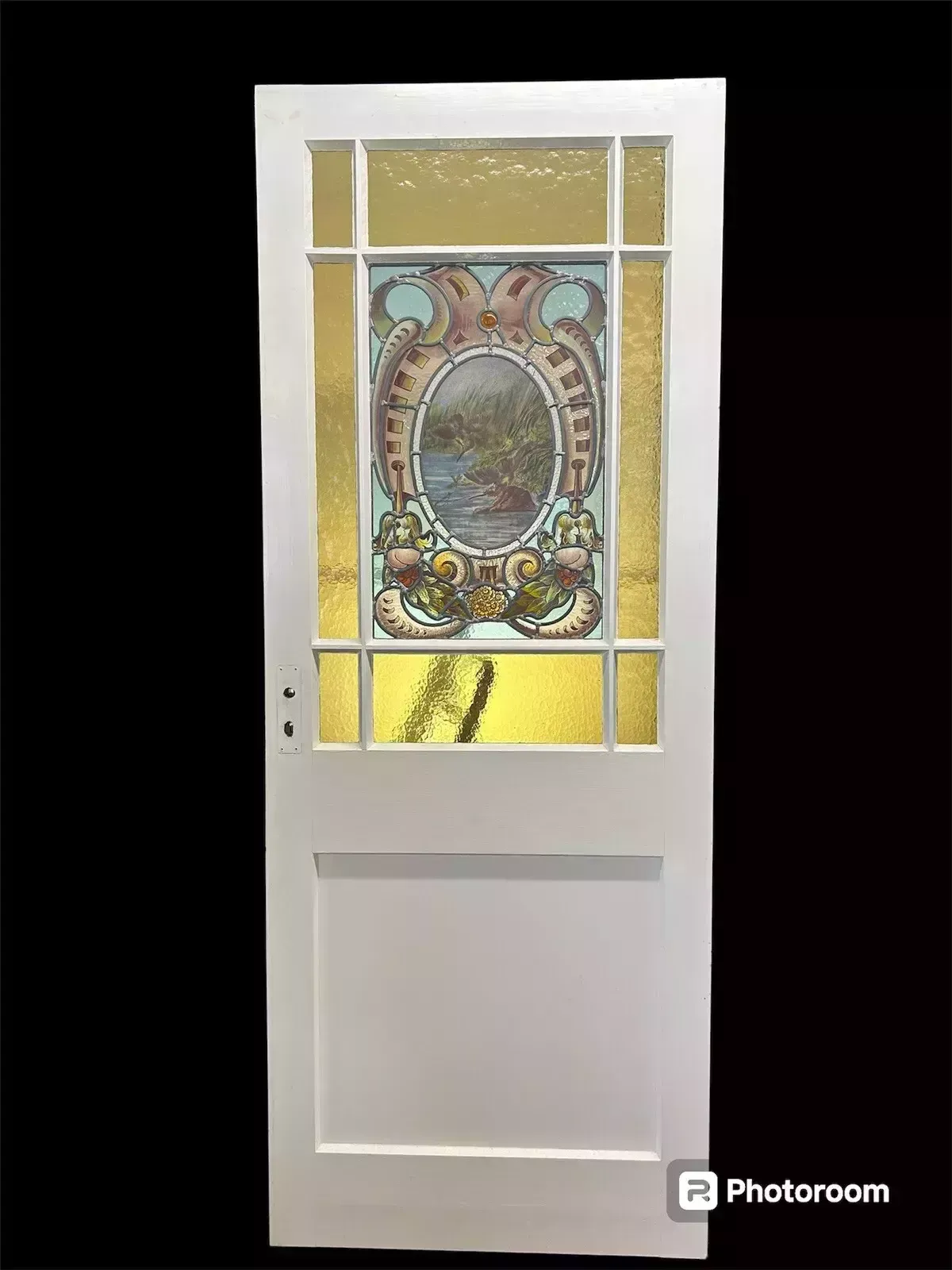 Home Fixtures Victorian Stained Glass Door Reclaimed Period Old Antique Vestibule Internal photo