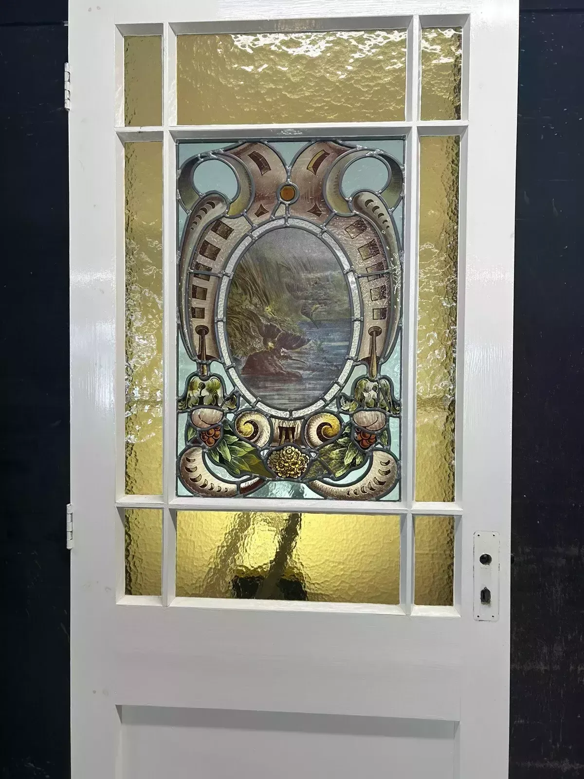 2183.0 Victorian Stained Glass Door Reclaimed Period Old Antique Vestibule Internal photo