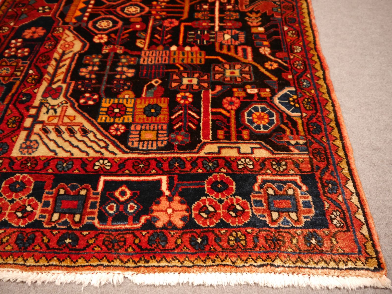 Nahawand Vintage Wagierh Sampler Rug I3.6 X 3.3 Ft / 110 X 100 Cm photo furniture