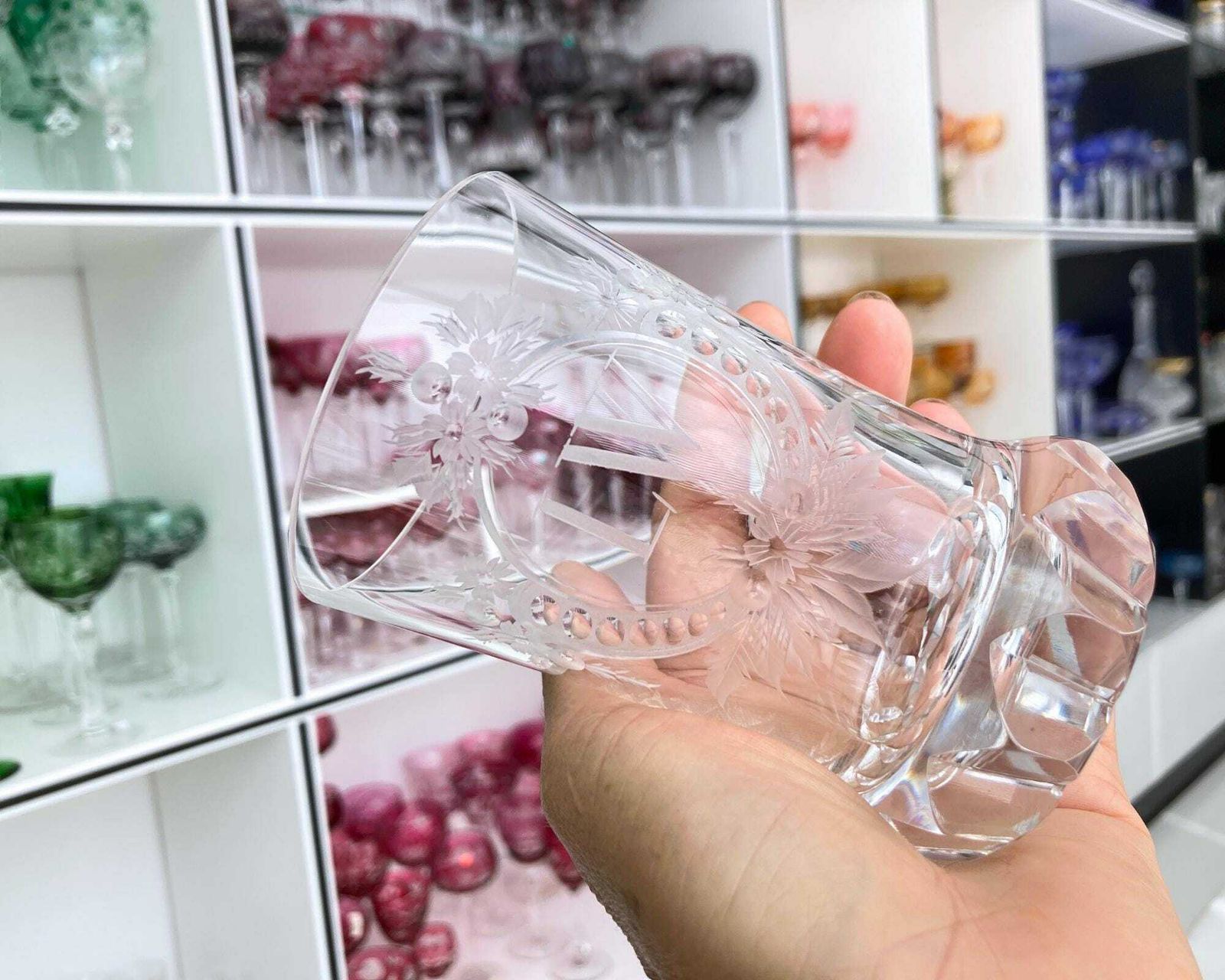 Gegraveerde Kristallen Tumbler | 2 Stuks | Biedermeier Kristal | Initialen Iw Lw photo 227.0